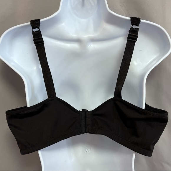 PLAYTEX 4823 BLACK PADDED UW ADJUST STAY PUT STRAPS 3-HOOK BACK BRA 42D- EXCEL - Picture 5 of 8